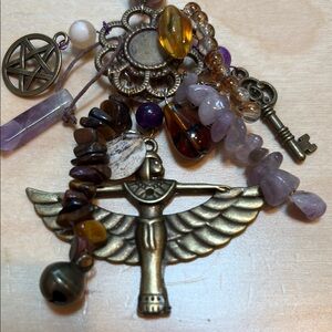 Bohemian Charm Amulet with Real Crystals
